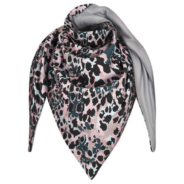 Chusta cienka dwustronna z bawełny różowa pantera