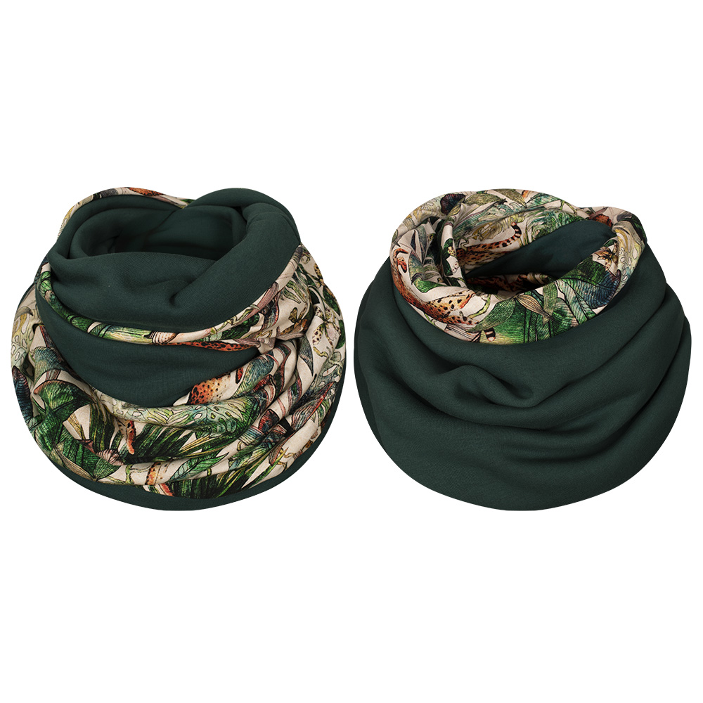 Komin dwustronny, kolorowy, gepard-butelkowy-zielony