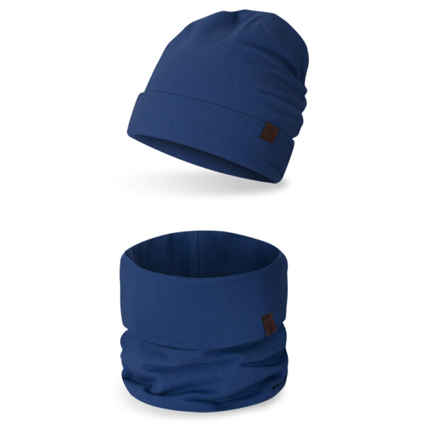 Komplet dziecięcy czapka+ komin, kobalt