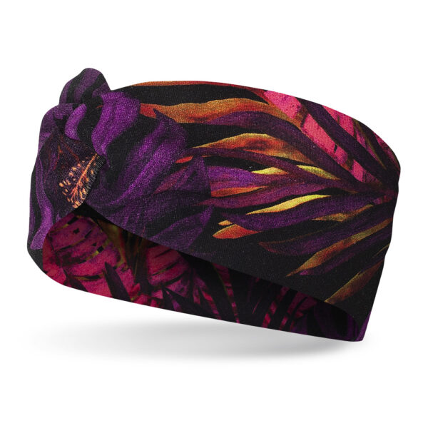 Opaska do biegania z węzłem, purpurowe liście