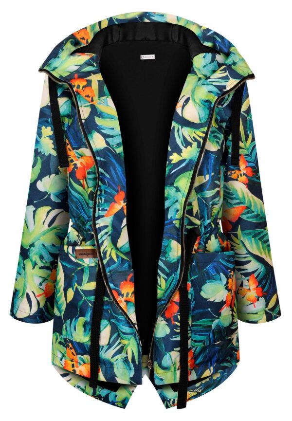 Kurtka ciepła z tunelem, liście monstery