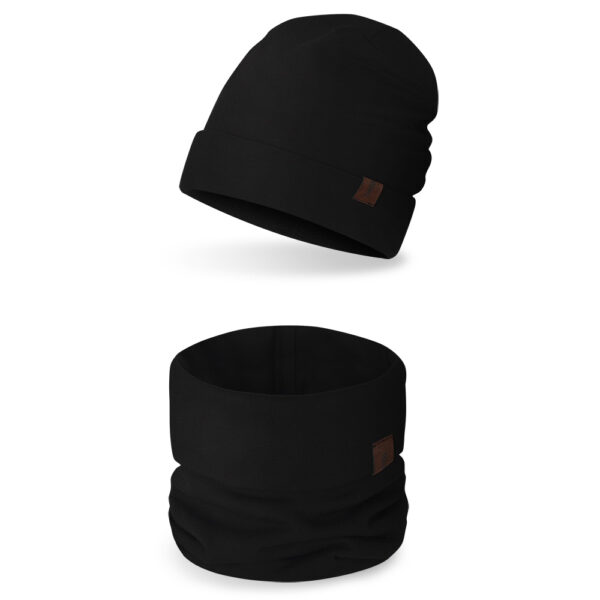 Komplet dziecięcy czapka+ komin, czarny