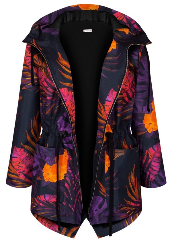 Kurtka ciepła z tunelem, purpurowe liscie