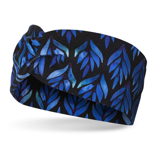 Opaska do biegania z węzłem, turkusowe liście