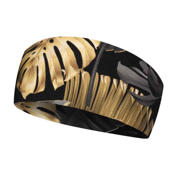 Opaska lekka do biegania bawełniana złote liście