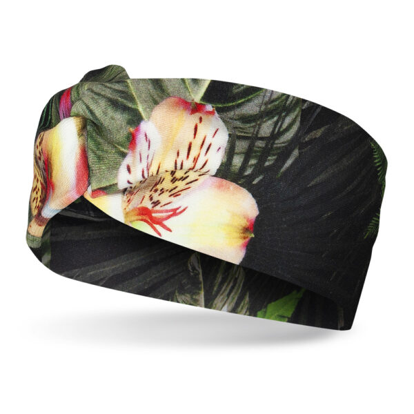 Opaska do biegania z węzłem, zielone liście