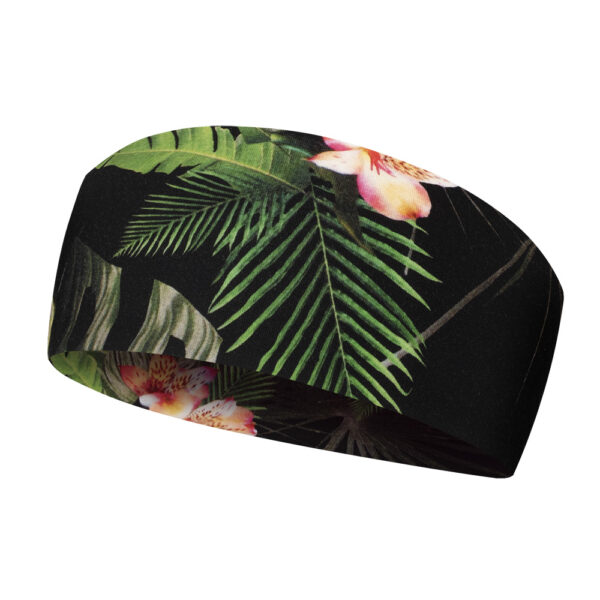 Opaska lekka do biegania bawełniana zielone liście