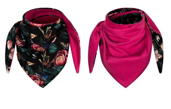 Chusteczka dziecięca dwustronna Francja-malina