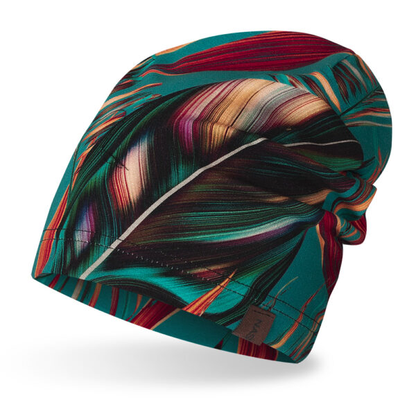 Czapka cienka bawełniana turkusowe ciemne