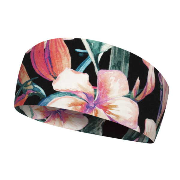 Opaska lekka do biegania bawełniana  akwarelowe kwiaty