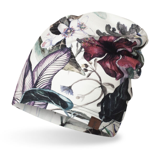 Czapka cienka bawełniana hawajskie kwiaty