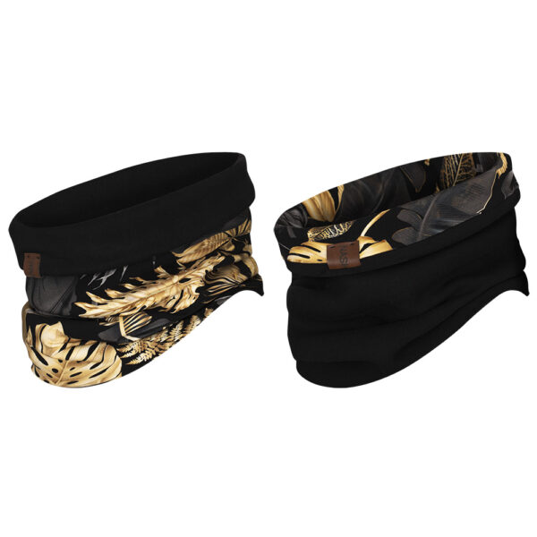 Tuba, komin dwustronny, złote liście-czarny