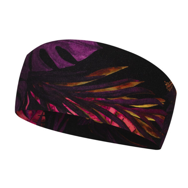 opaska lekka do biegania bawełniana purpurowe liście