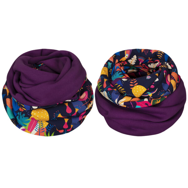 Komin dwustronny, kolorowy, koliberki-fiolet