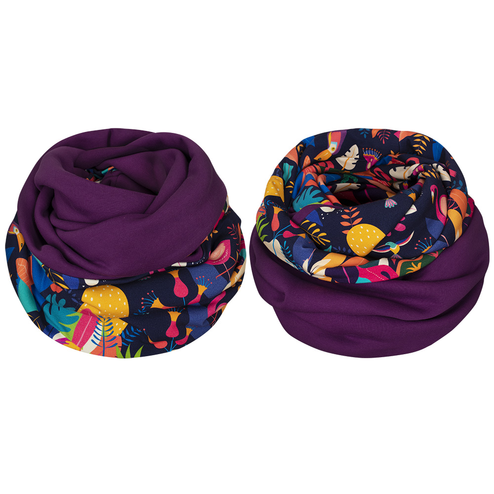 Komin dwustronny, kolorowy, koliberki-fiolet