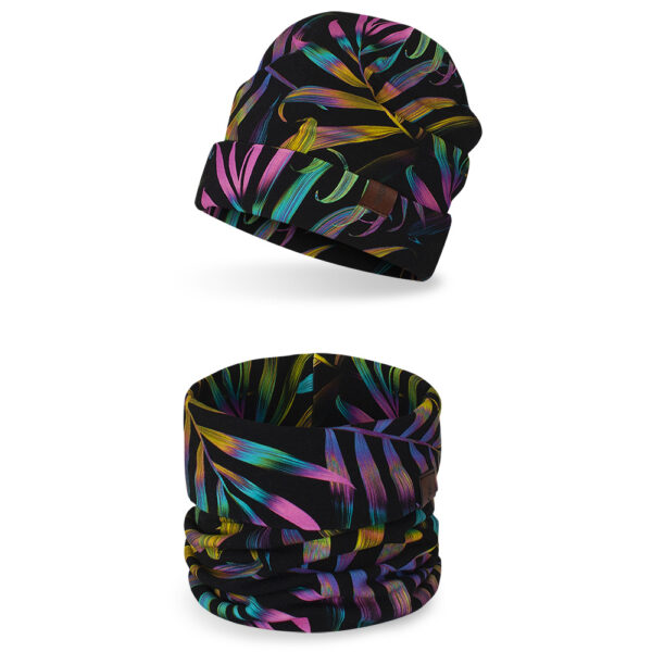 Komplet dziecięcy czapka+ komin, palmy