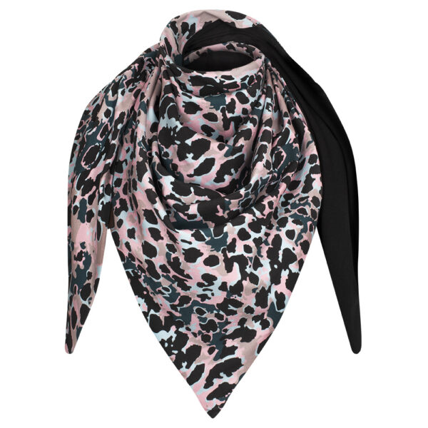 Chusta cienka dwustronna z bawełny różowa pantera