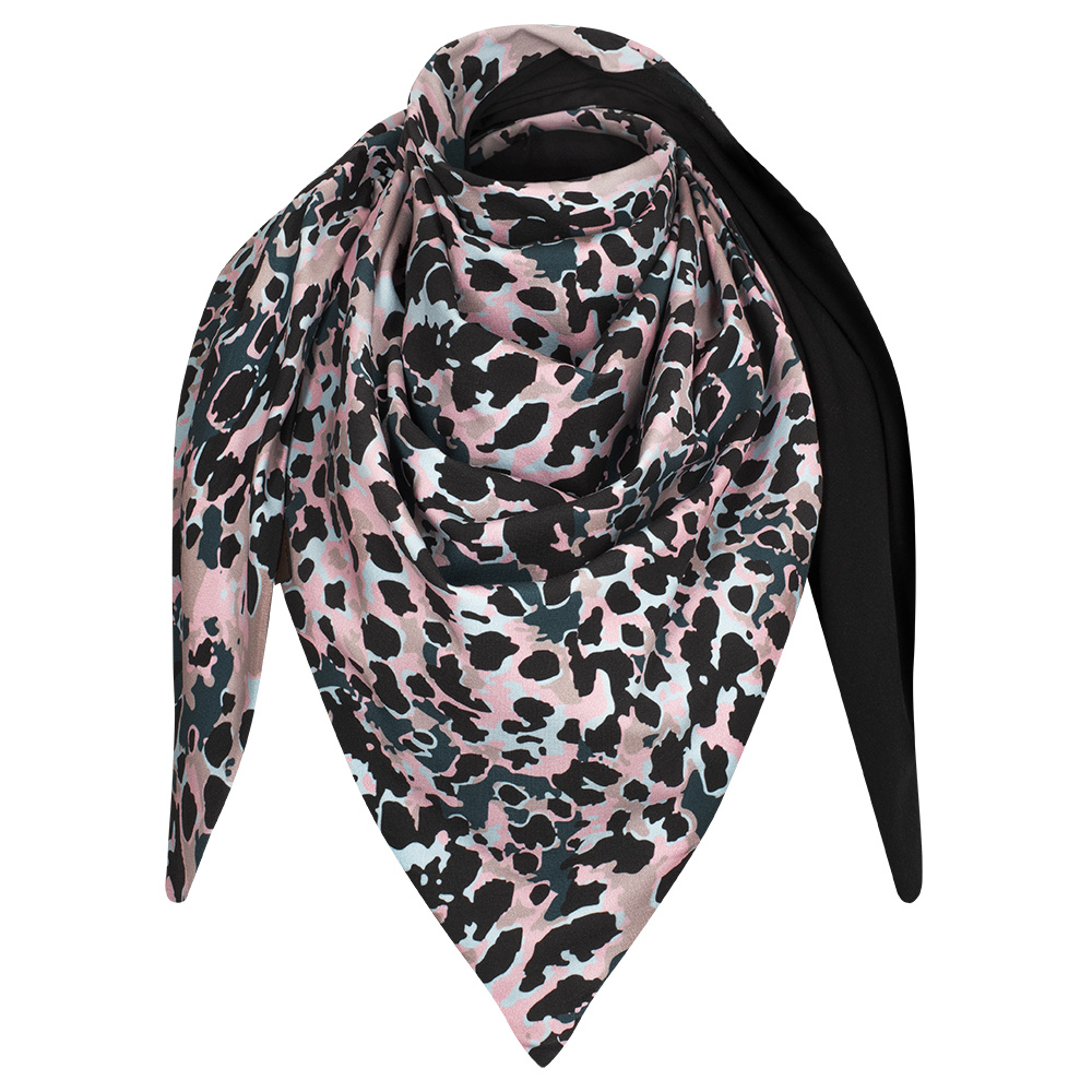 Chusta cienka dwustronna z bawełny różowa pantera