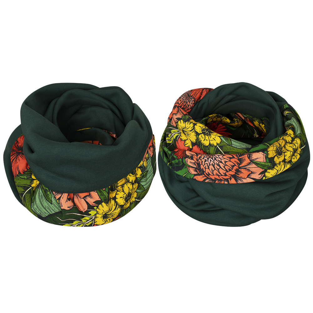 Komin dwustronny, kolorowy, dalia-butelkowy zielony