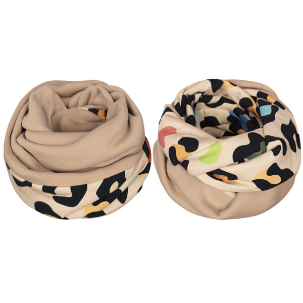 Komin dwustronny, kolorowy, gepard-beż