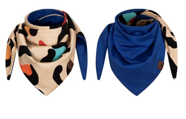 Chusteczka dziecięca dwustronna gepard- kobalt