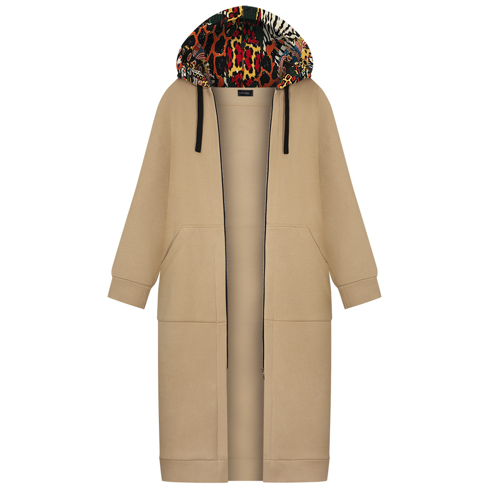 Mega długa bluza beż-Kenia - obrazek 4