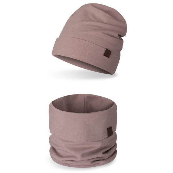 Komplet dziecięcy czapka+ komin, wrzos