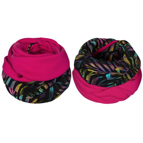 Komin dwustronny, kolorowy, palmy-malina