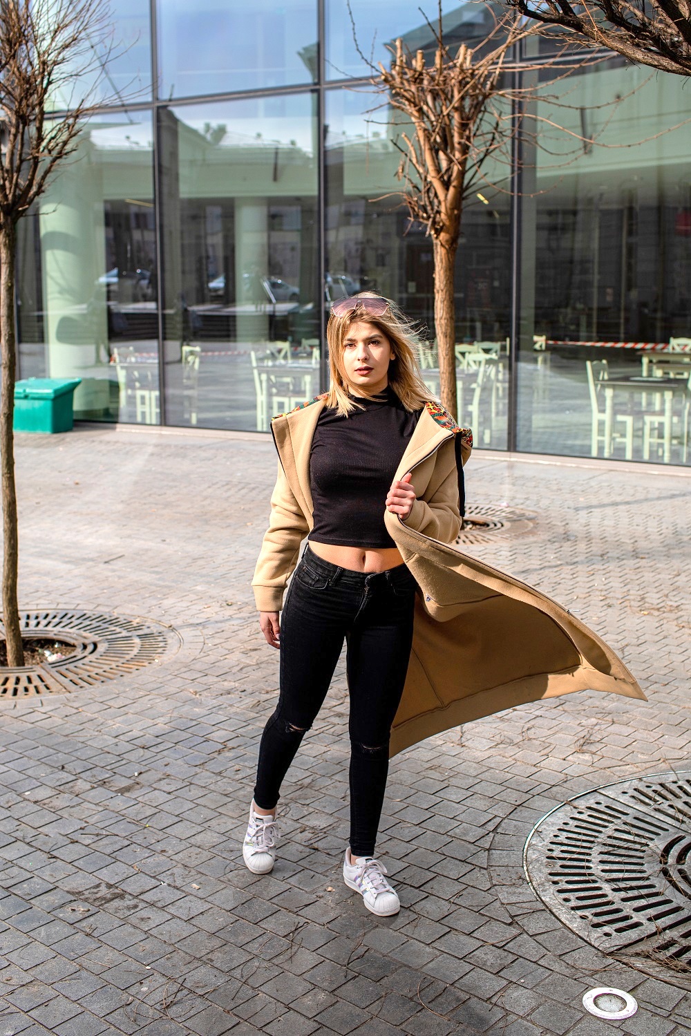 Mega długa bluza beż-Kenia