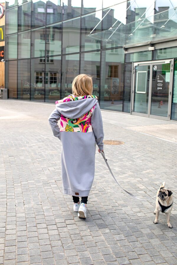 Mega długa bluza popiel- Dubaj