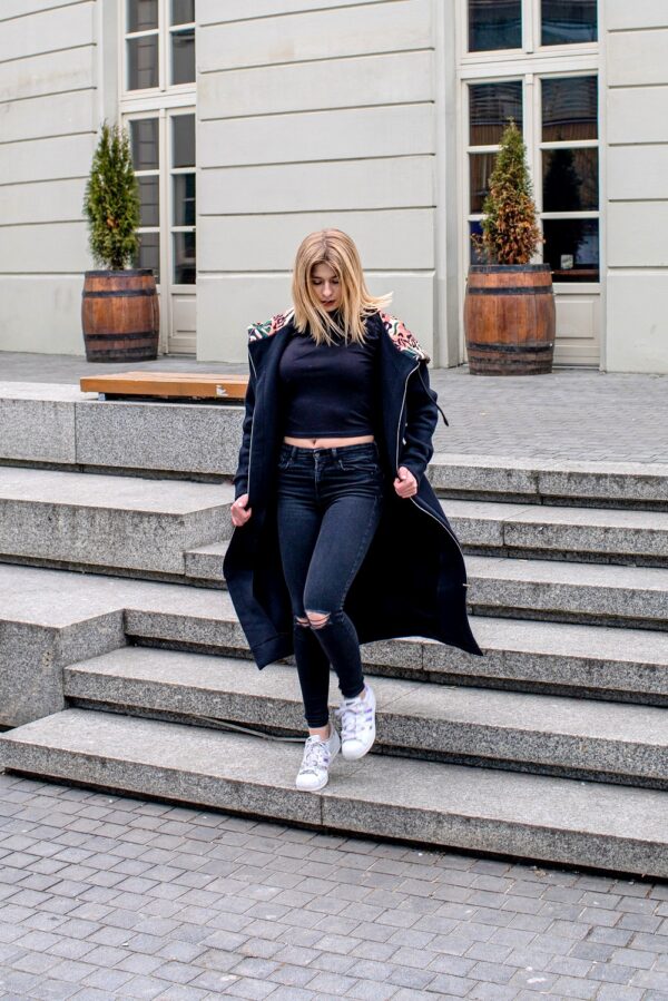 Mega długa bluza czarny-Brazylia