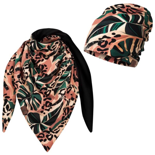 Komplet cienka czapka + chusta Brazylia-czarny