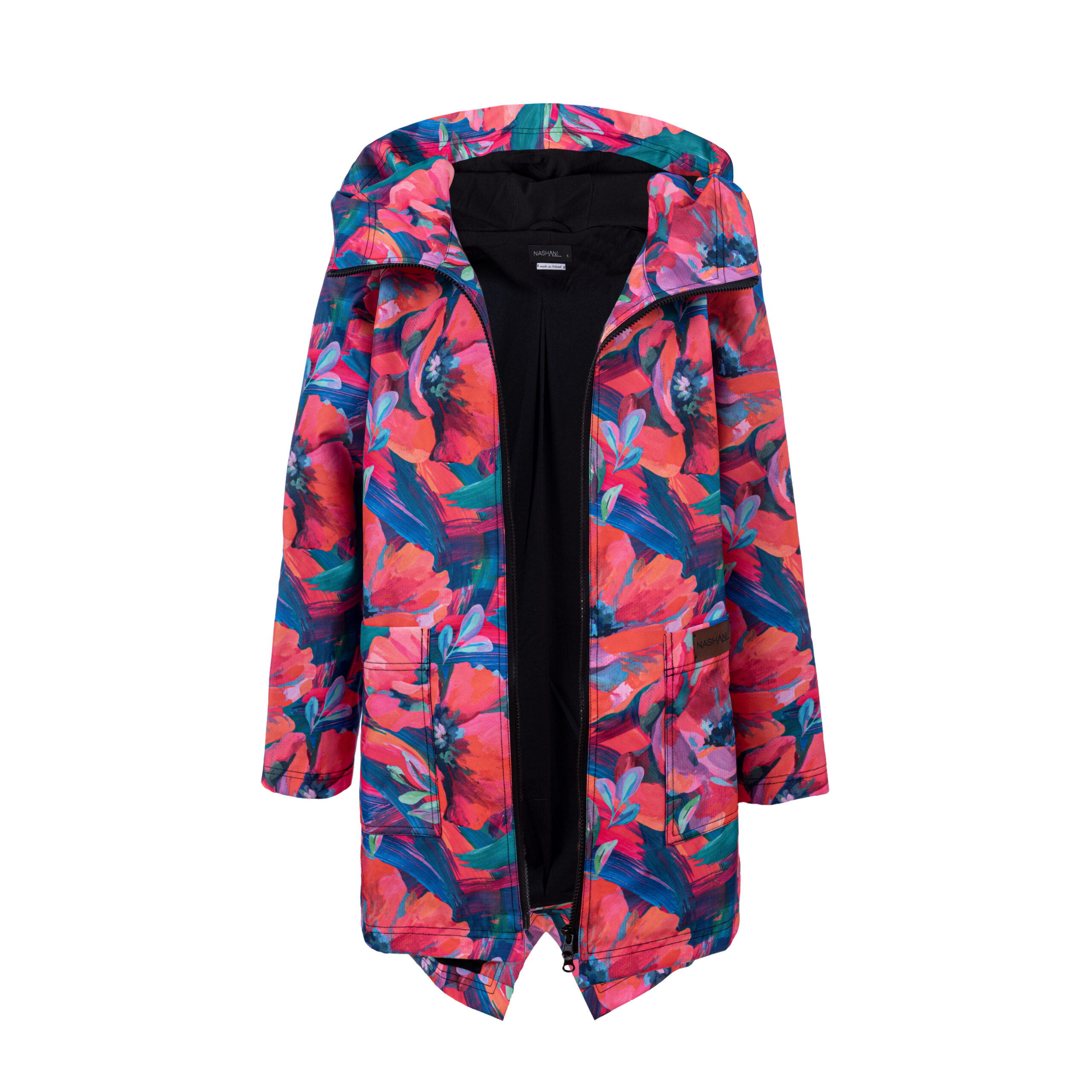 Kurtka przejściowa, pastelowe kwiaty - obrazek 2