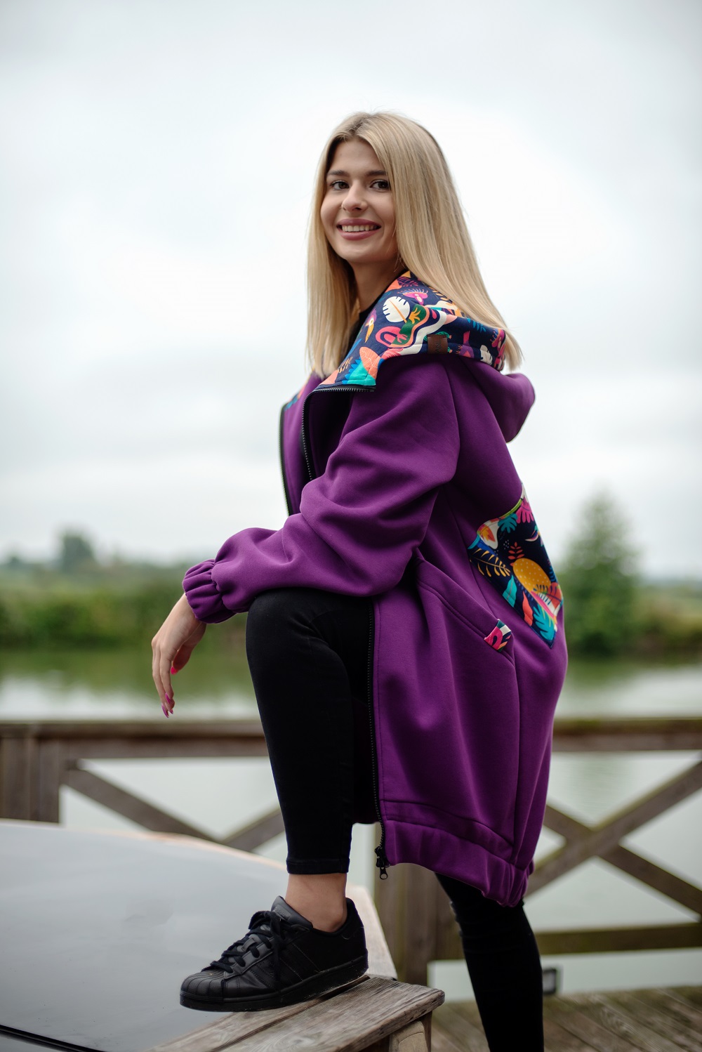 Bluza elastic fiolet - obrazek 3