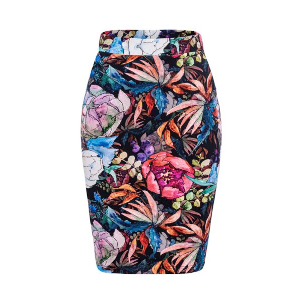 Spódnica klasyczna ołówkowa piwonie