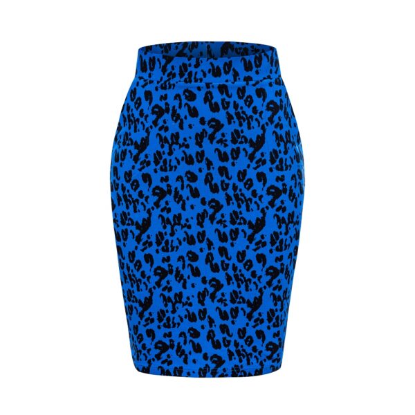 Spódnica klasyczna ołówkowa kobaltowa pantera