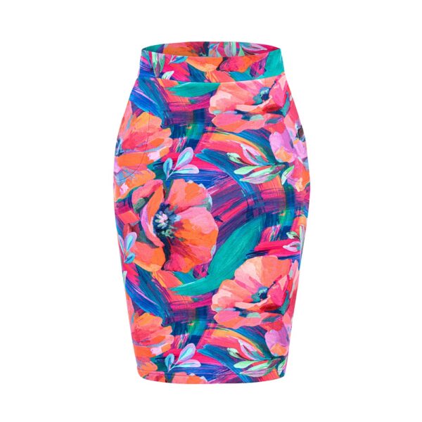 Spódnica klasyczna ołówkowa pastelowe kwiaty