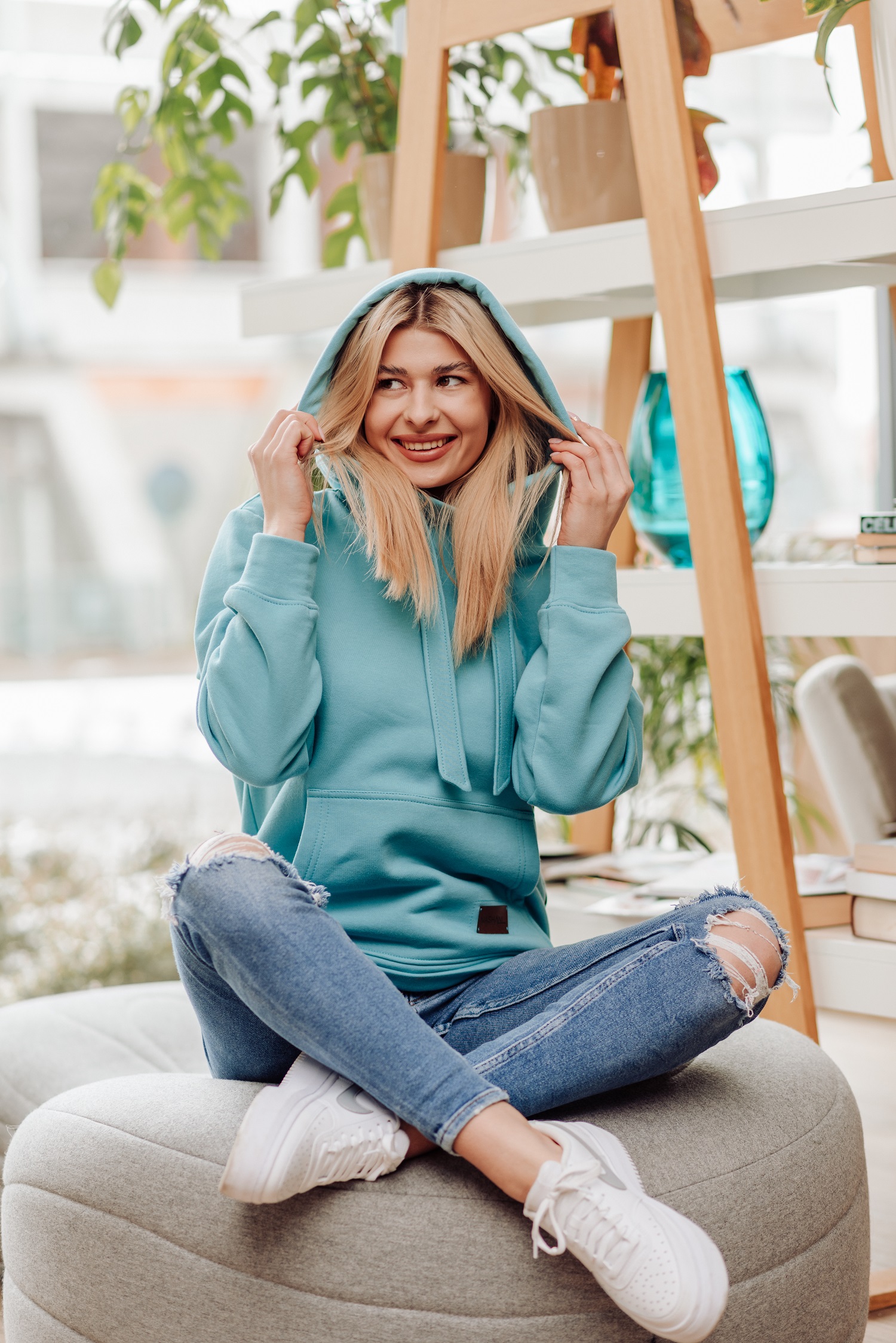 Bluza Clasic kangurka błękitno-miętowa - obrazek 6