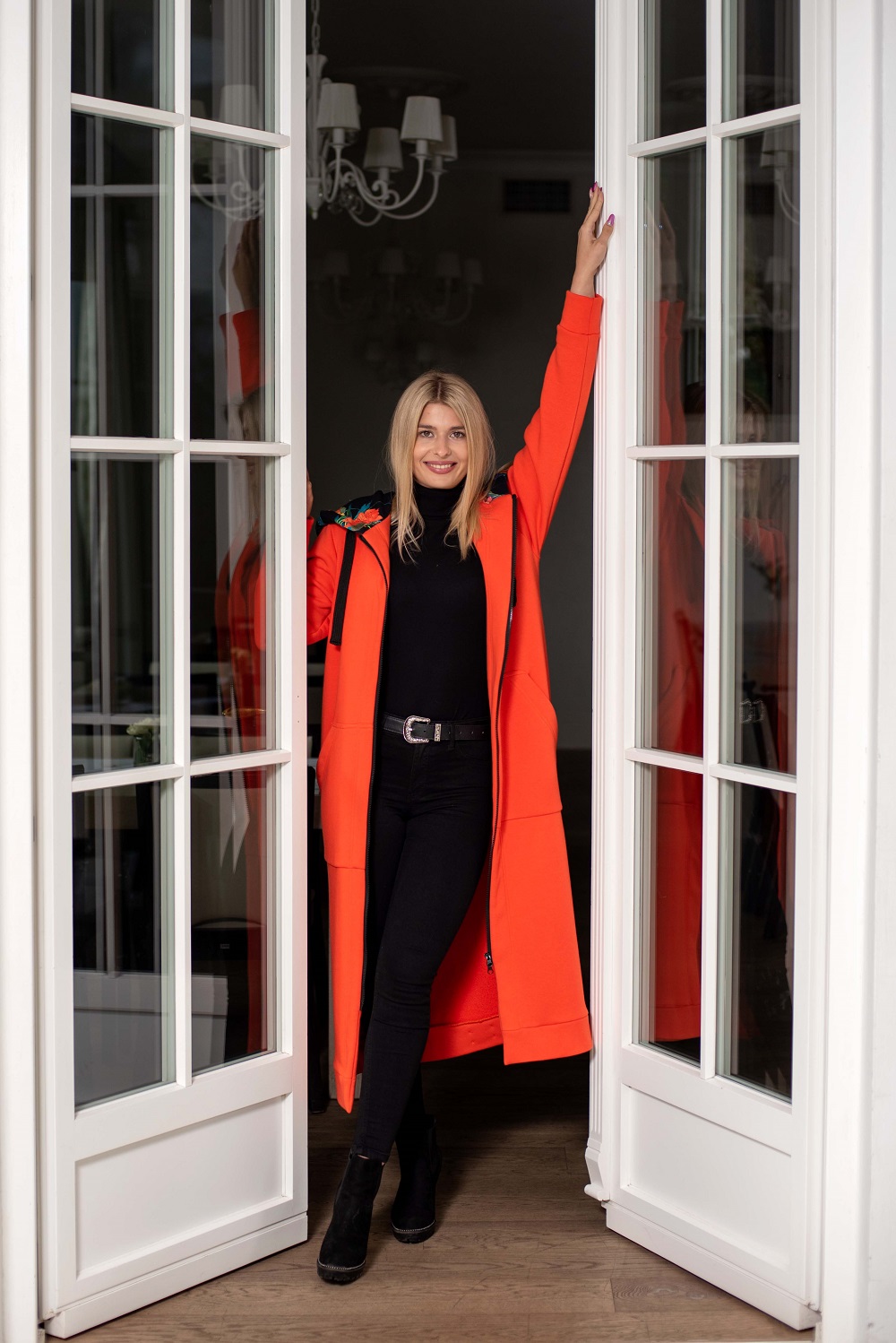 Mega długa bluza pomarańcz-maki - obrazek 6