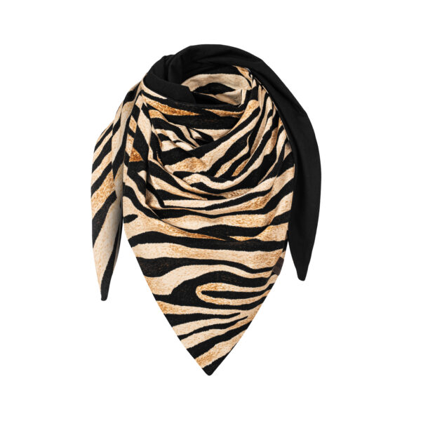 chusta cienka dwustronna z bawełny zebra-czarny