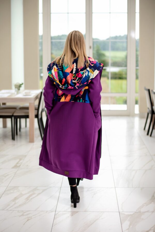 Mega długa bluza fiolet-kolibry