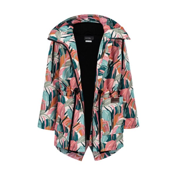 Kurtka ciepła z tunelem jesienne liście