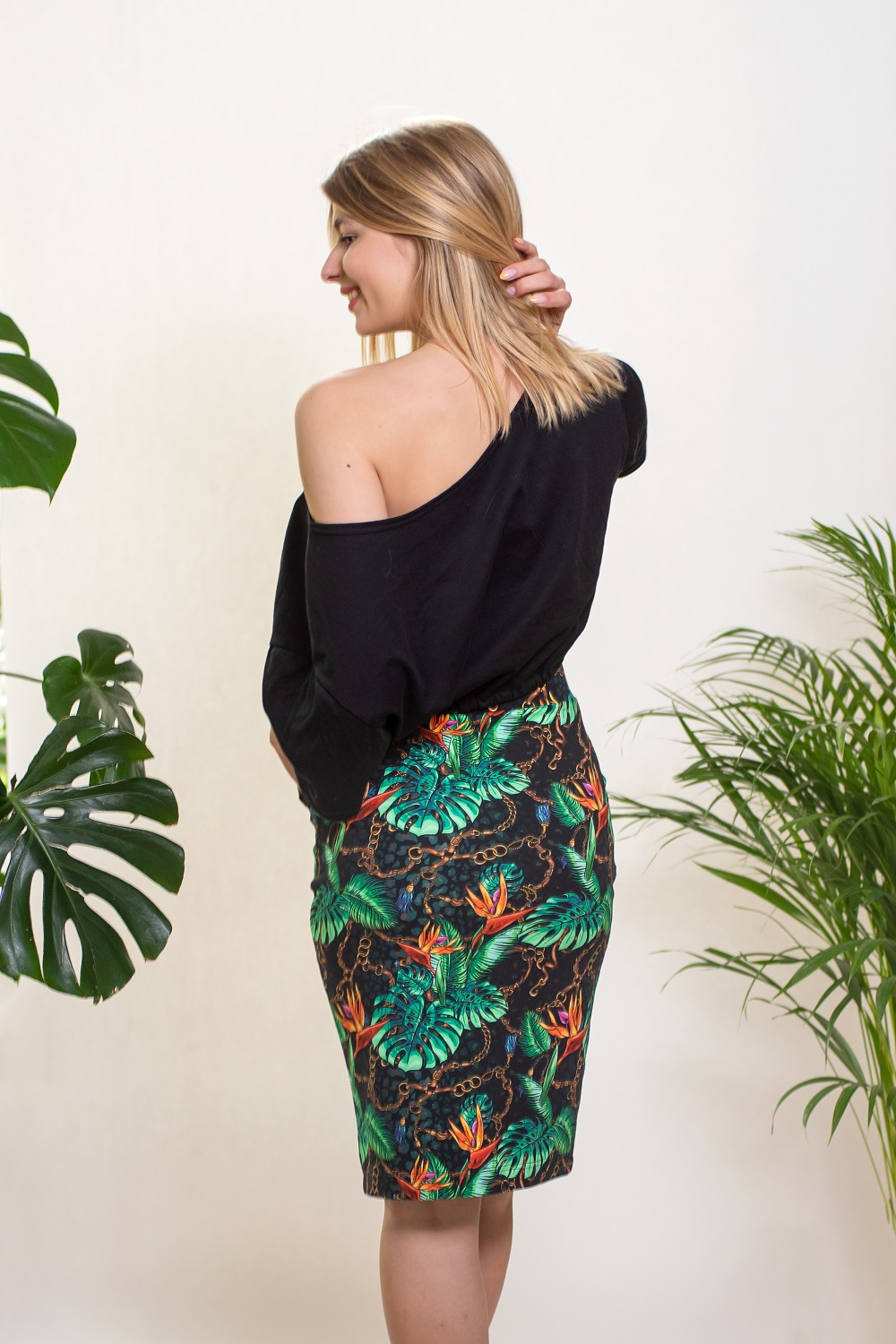 Spódnica klasyczna ołówkowa łańcuchy - obrazek 5