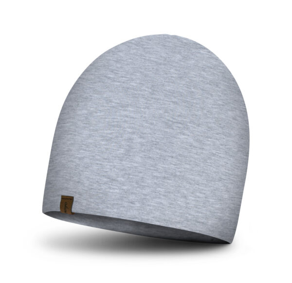 czapka z bawełny, podwójna, miękka unisex, szary melanż