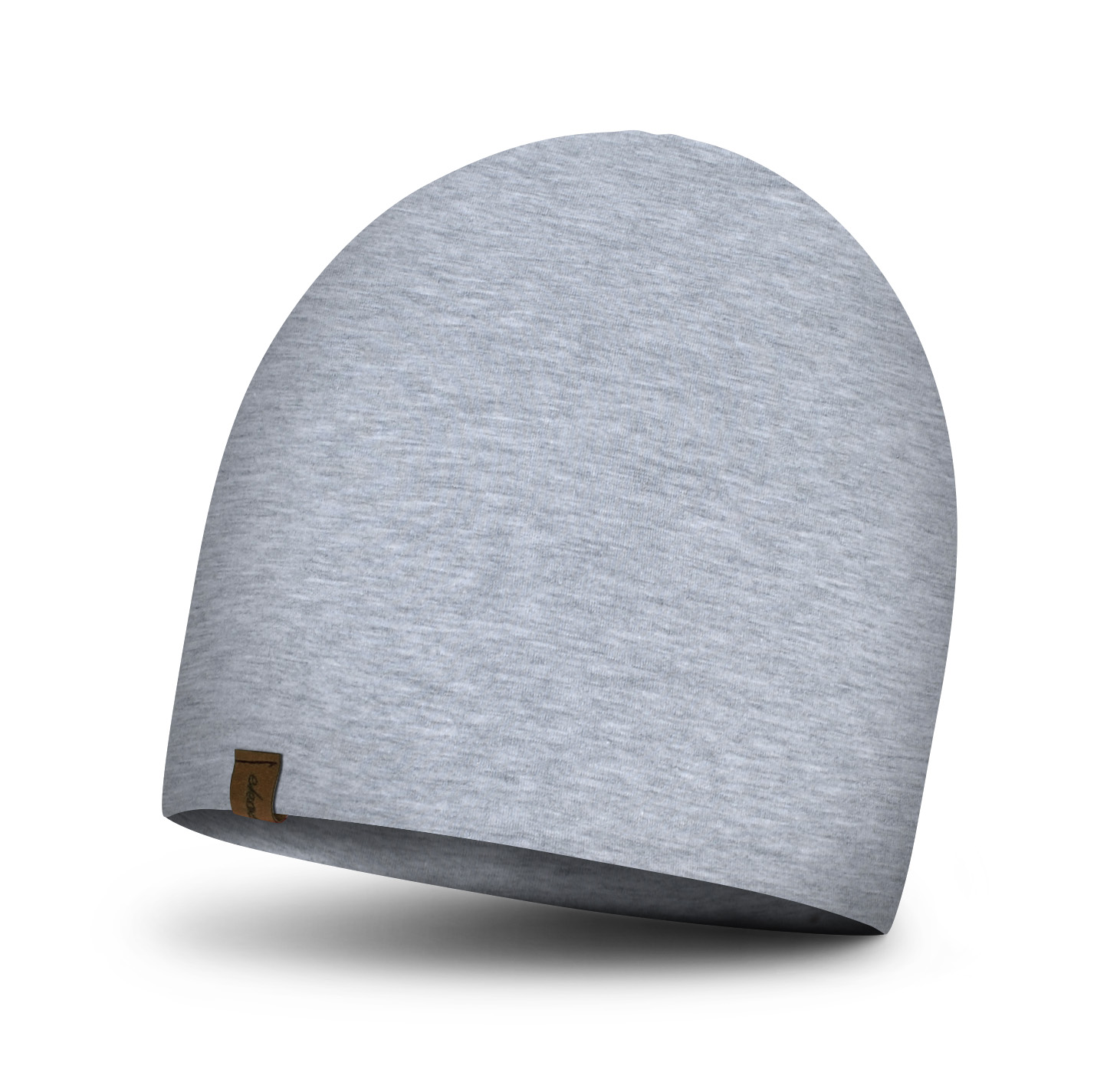 czapka z bawełny, podwójna, miękka unisex, szary melanż