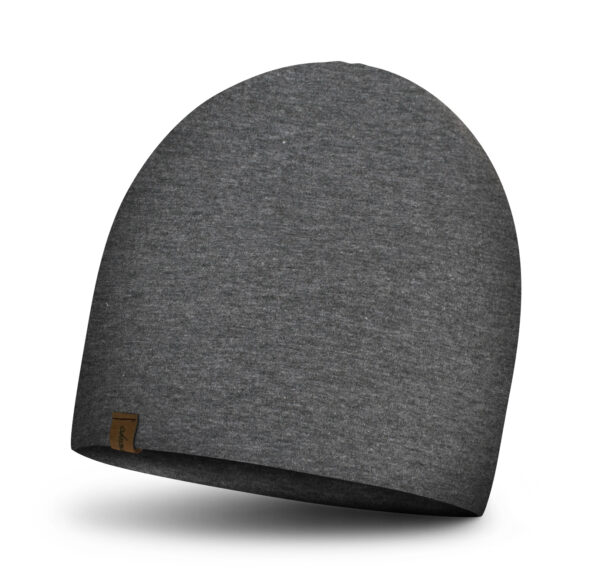 czapka bawełniana, podwójny materiał, czapka unisex, grafitowy melanż