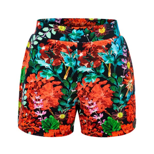 Szorty dresowe czerwone kwiaty