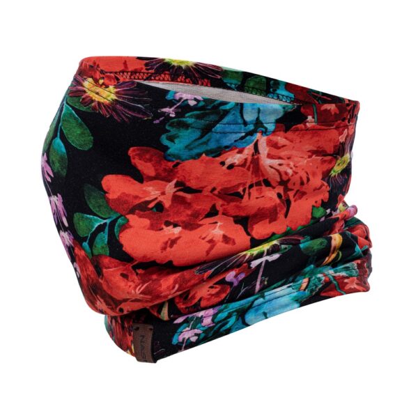 Kominek do biegania, pod szyję, czerwone kwiaty