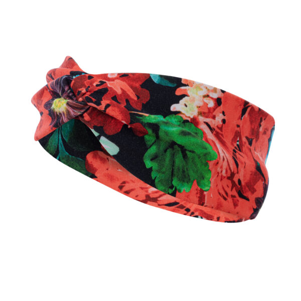 Opaska do biegania z węzłem, czerwone kwiaty