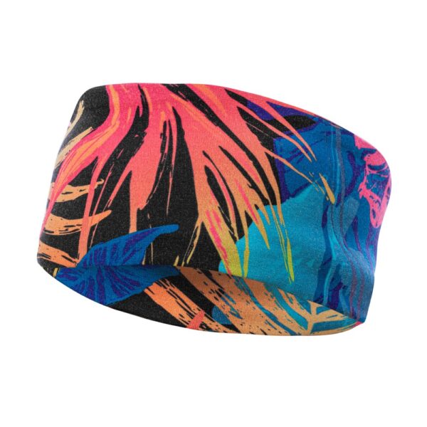 Opaska do biegania, bawełniana, neonowe liście